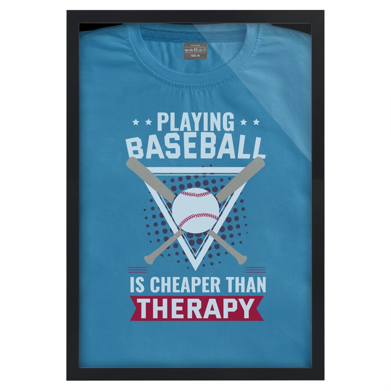 Americanflat T Shirt Frame - Frame with Shatter-Resistant Glass and Folding Insert - All-Star Collection - Black Tshirt Frames for Wall Display - Ideal for Sports Memorabilia or Graphic Tees